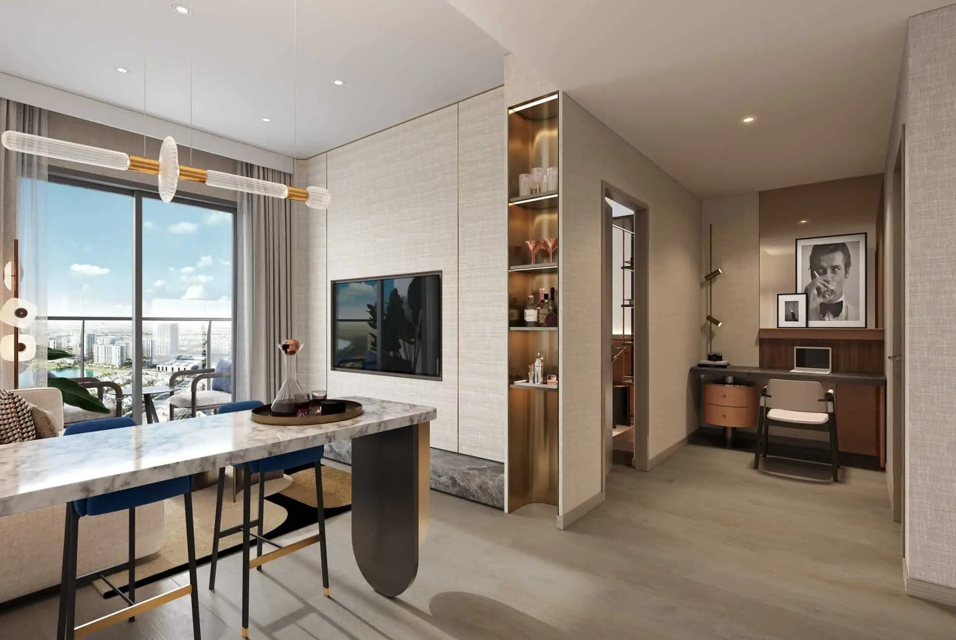 Bếp mở hiện đại Masteri Lakeside