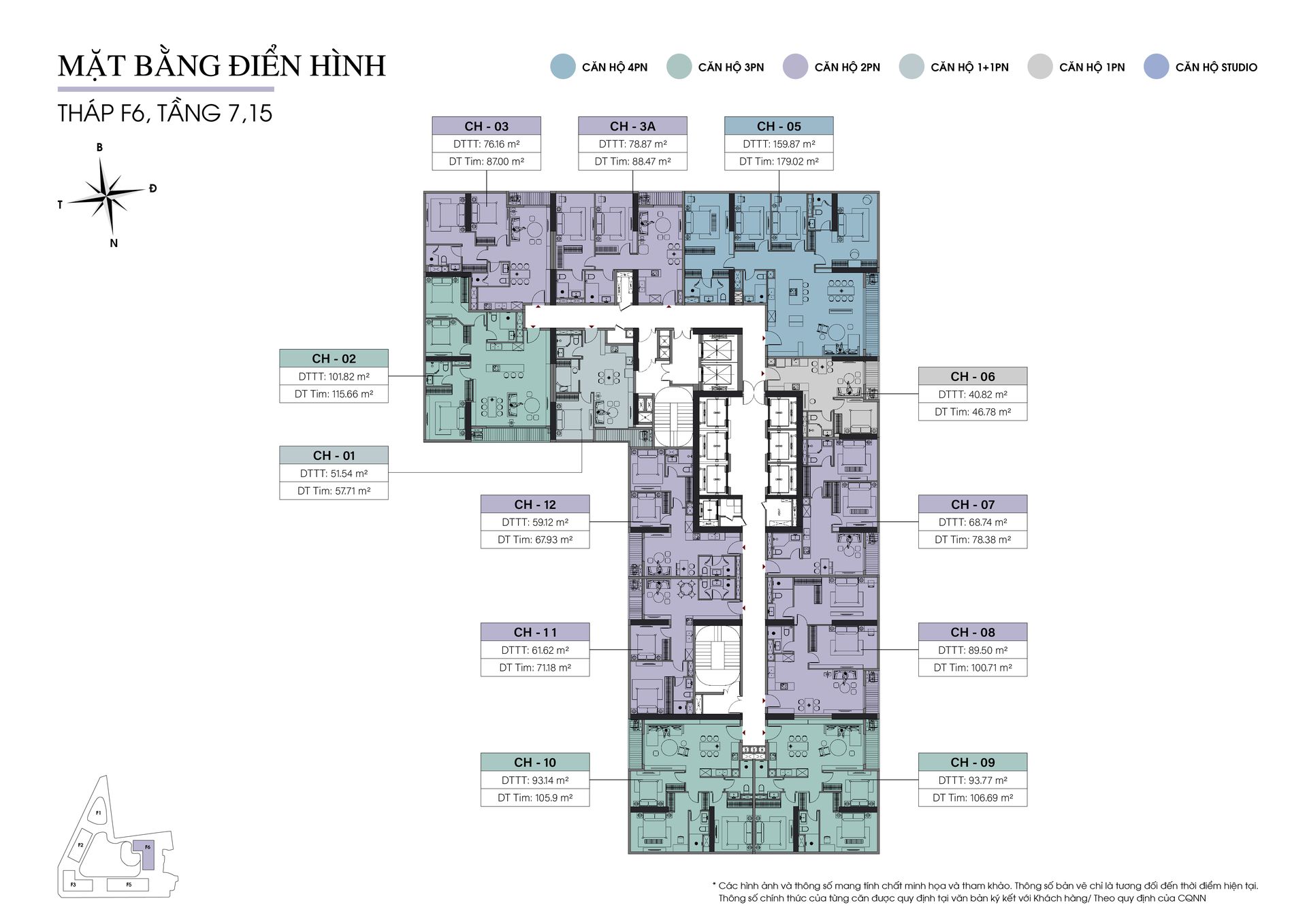Mặt bằng Tòa F6 Tầng 7