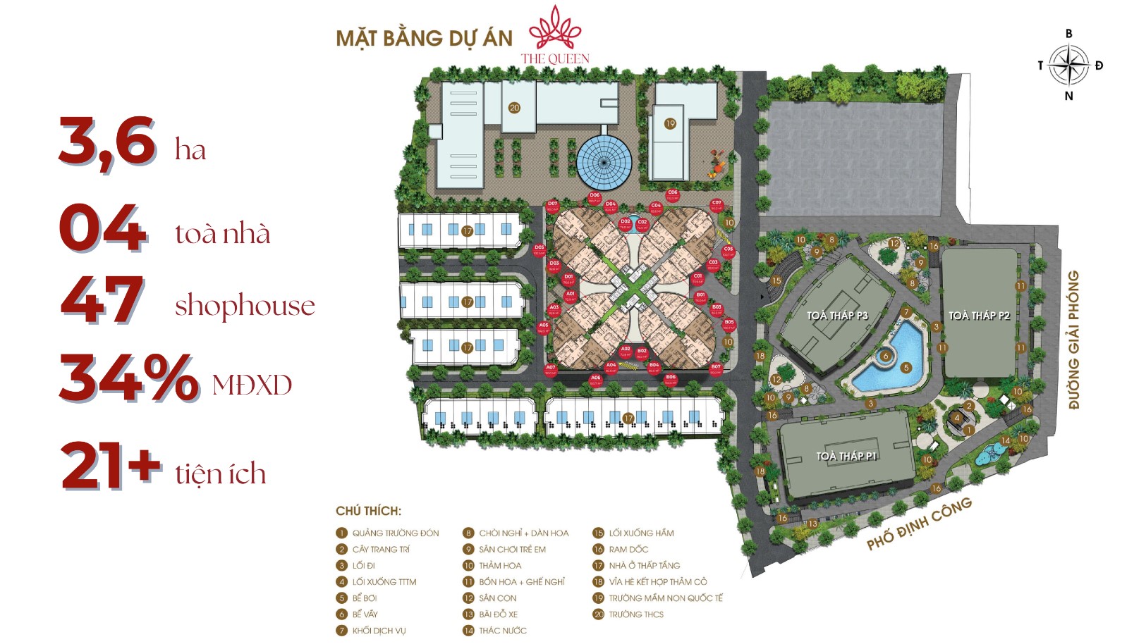 Mặt bằng tổng thể The Queen