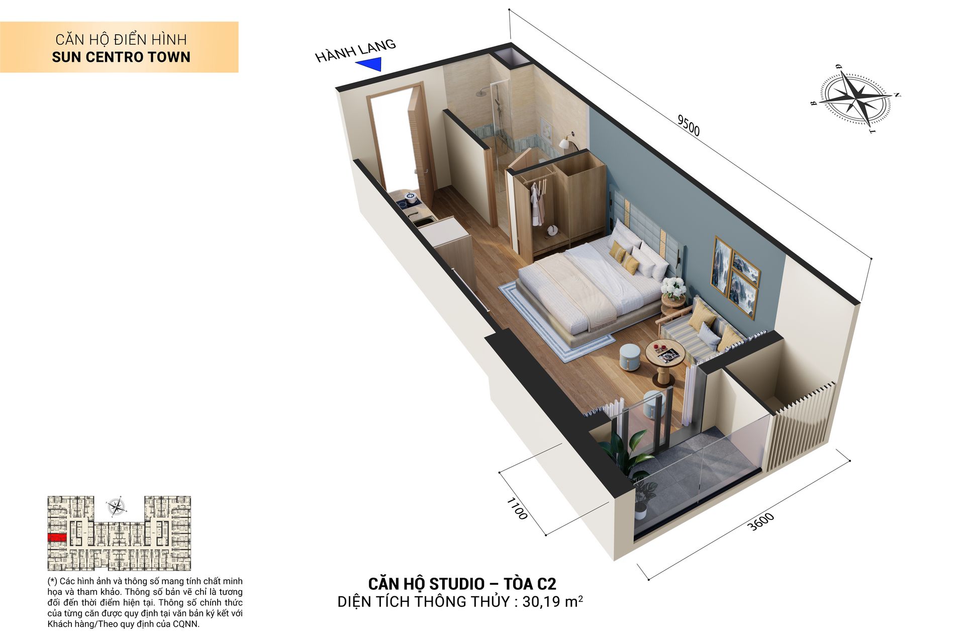 Mặt bằng căn Studio