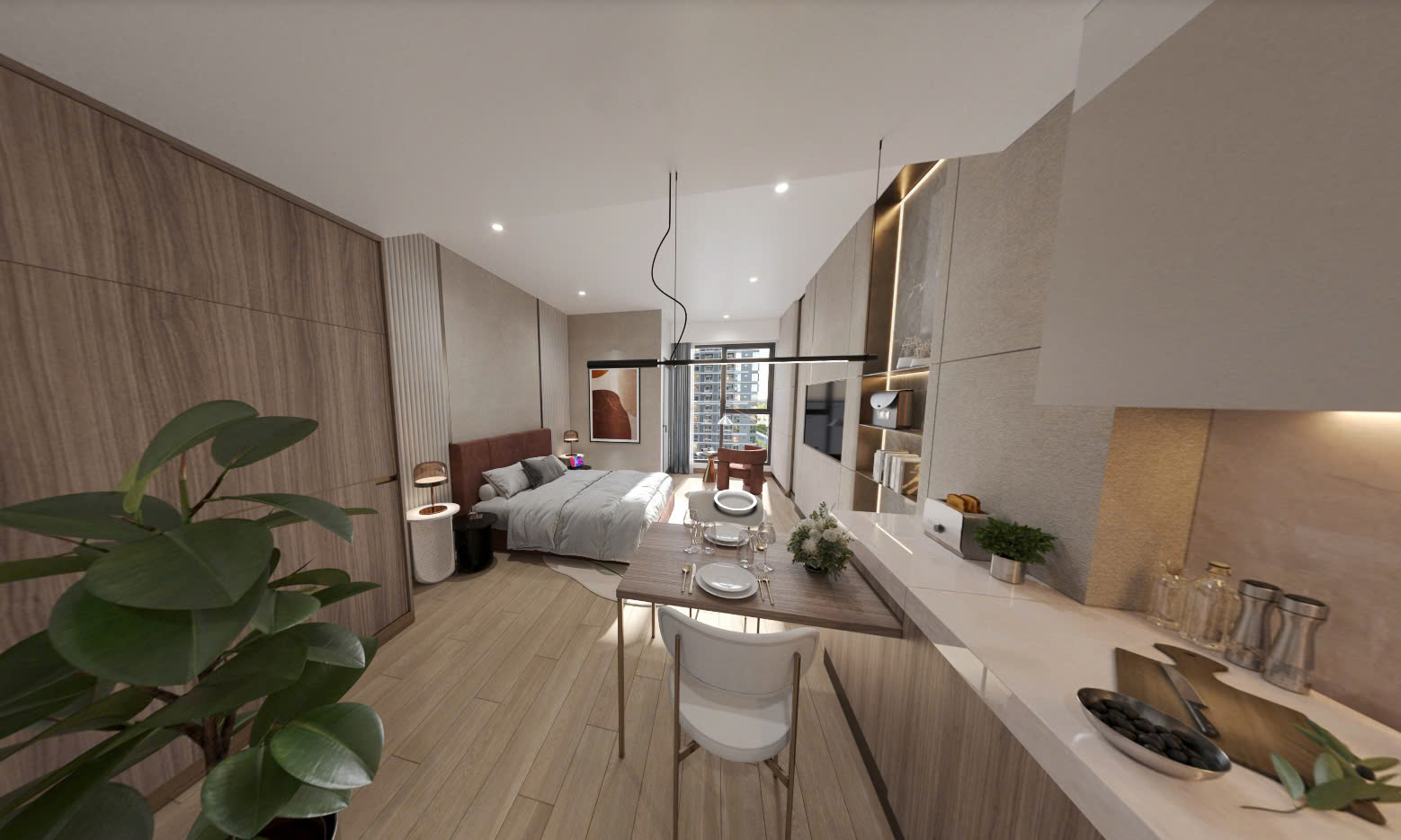 Mặt bằng căn hộ Studio Masteri Grand Avenue