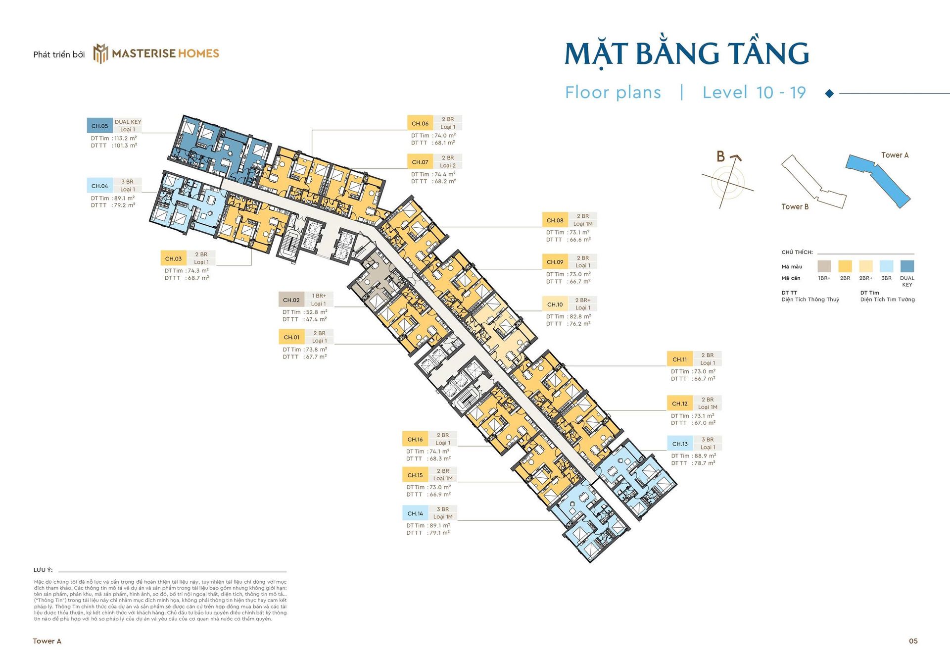 Mặt bằng Tòa A Masteri Rivera Danang