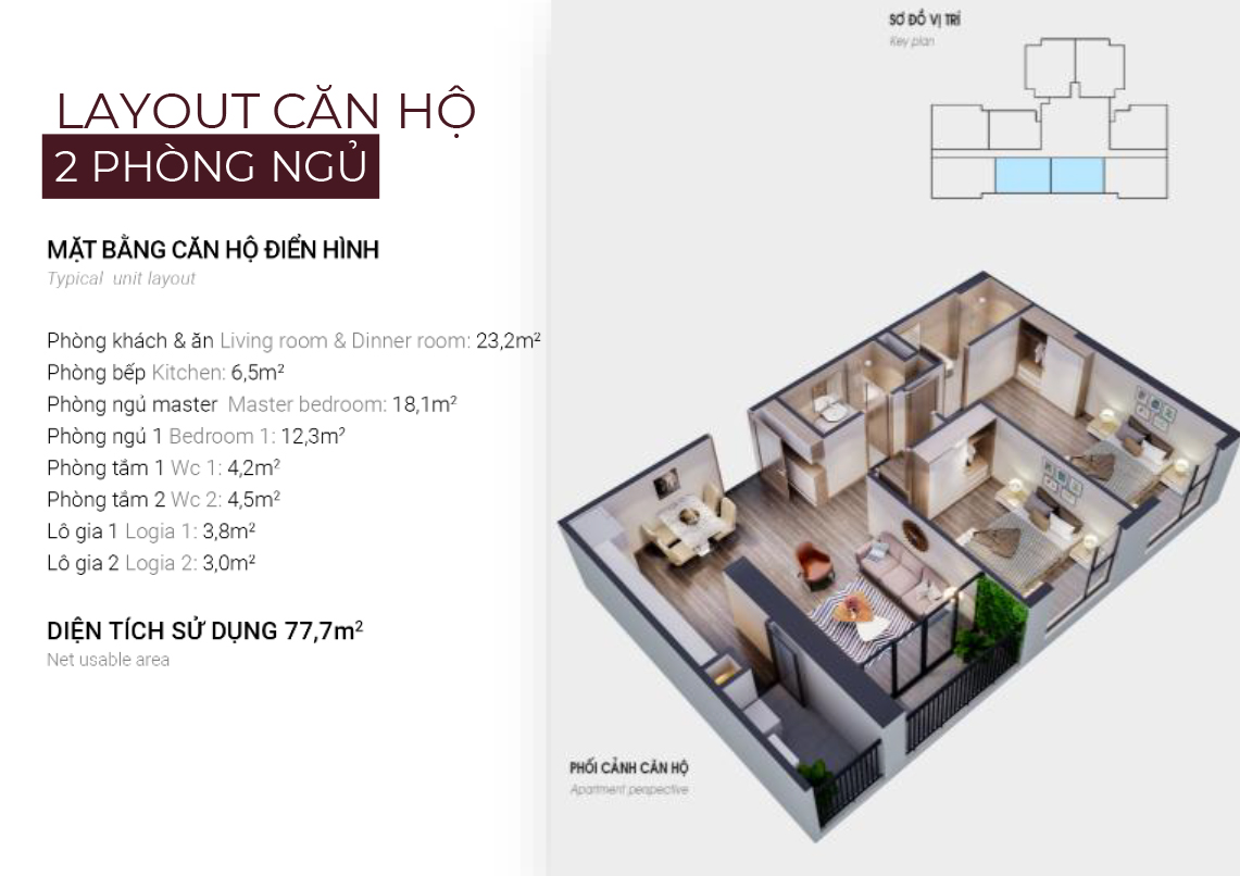 Mặt bằng căn 2PN Metropoli5