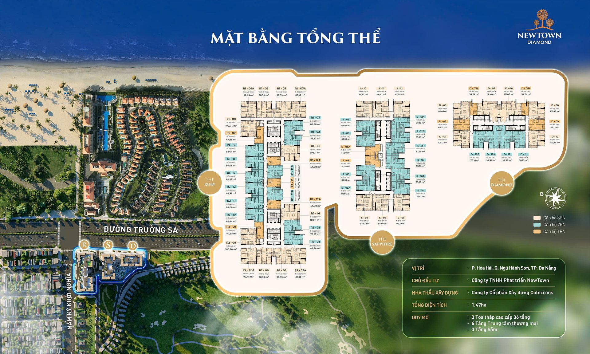 Mặt bằng tổng thể Newtown Diamond