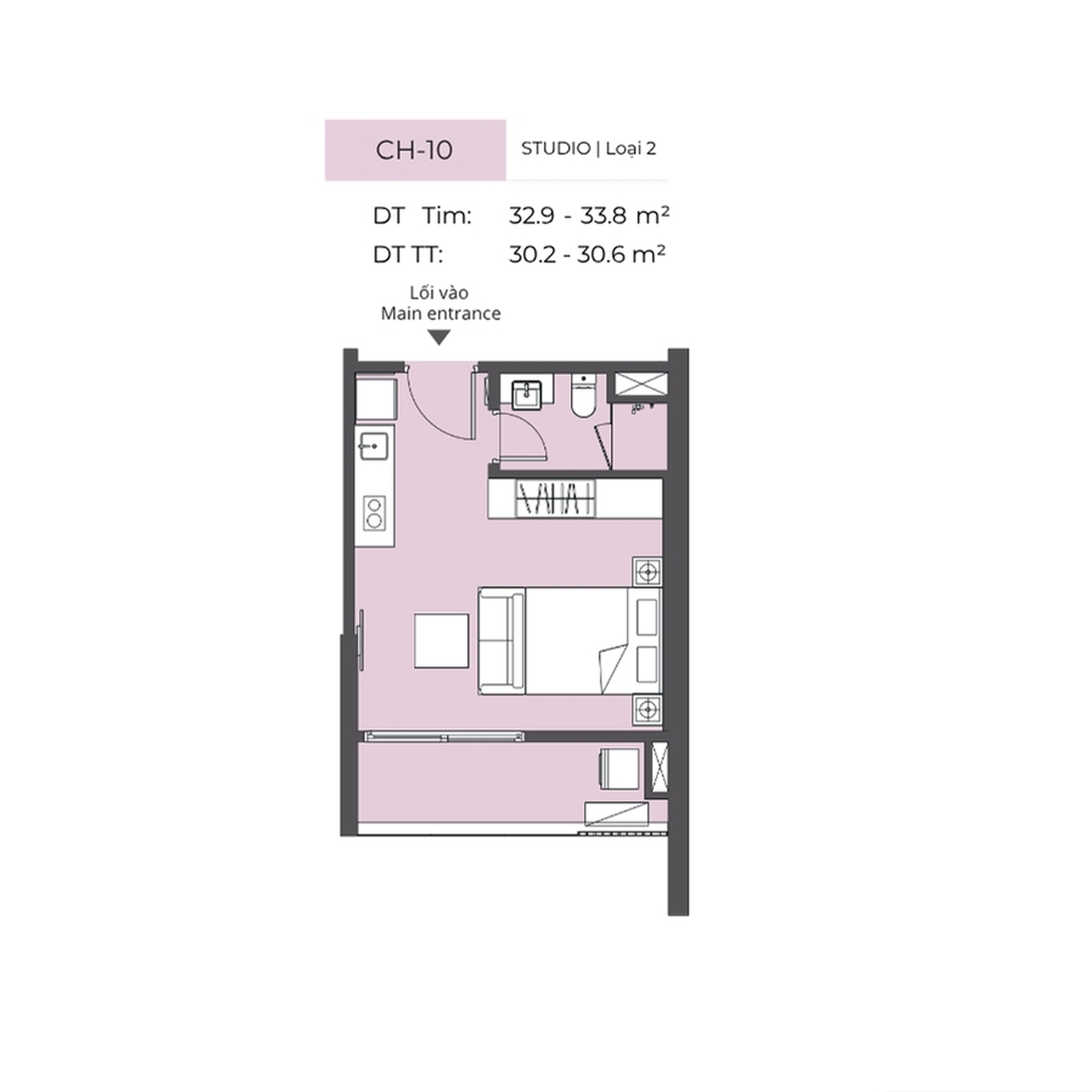 Mặt bằng Studio loại 2 Masteri Era Landmark
