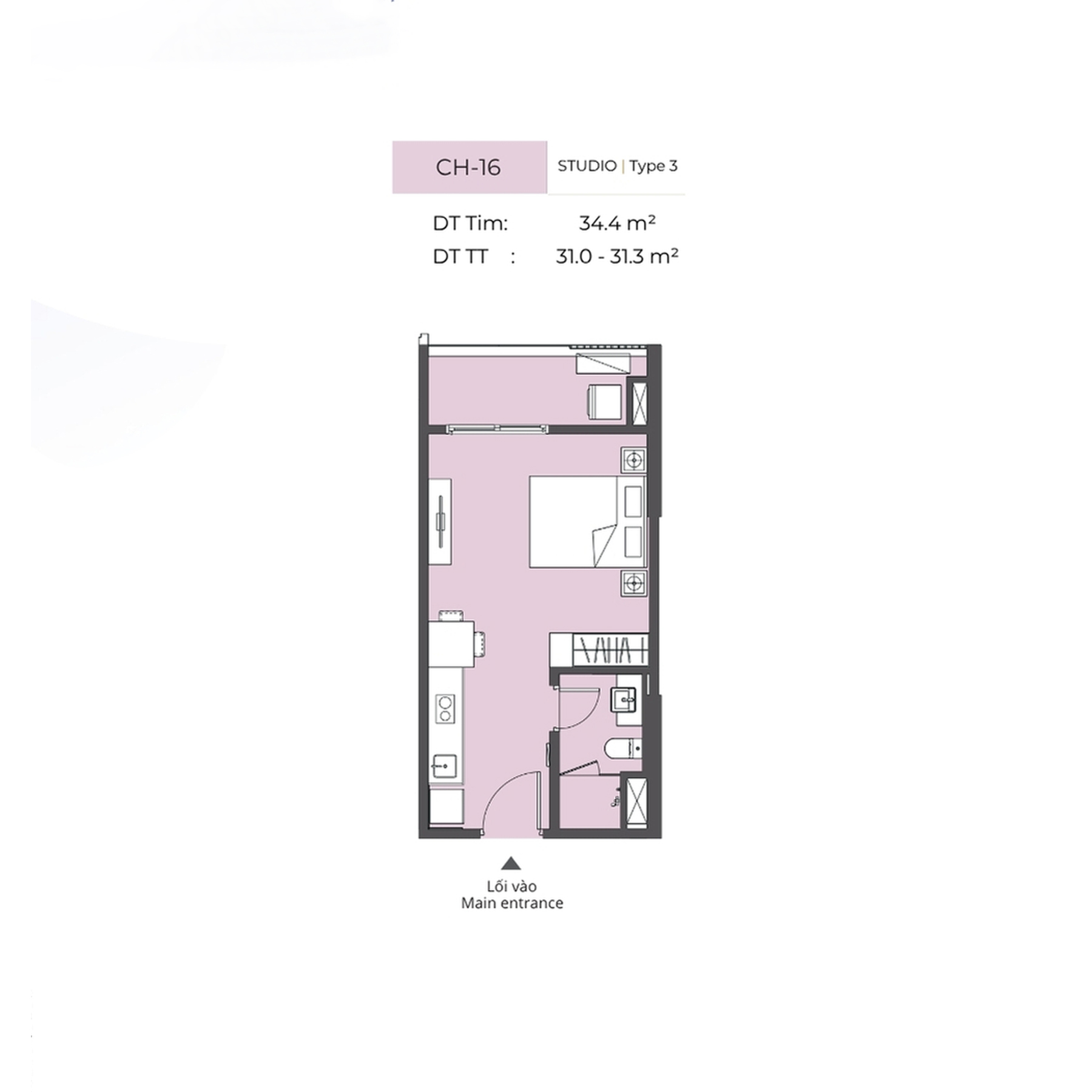 Mặt bằng Studio loại 3 Masteri Era Landmark