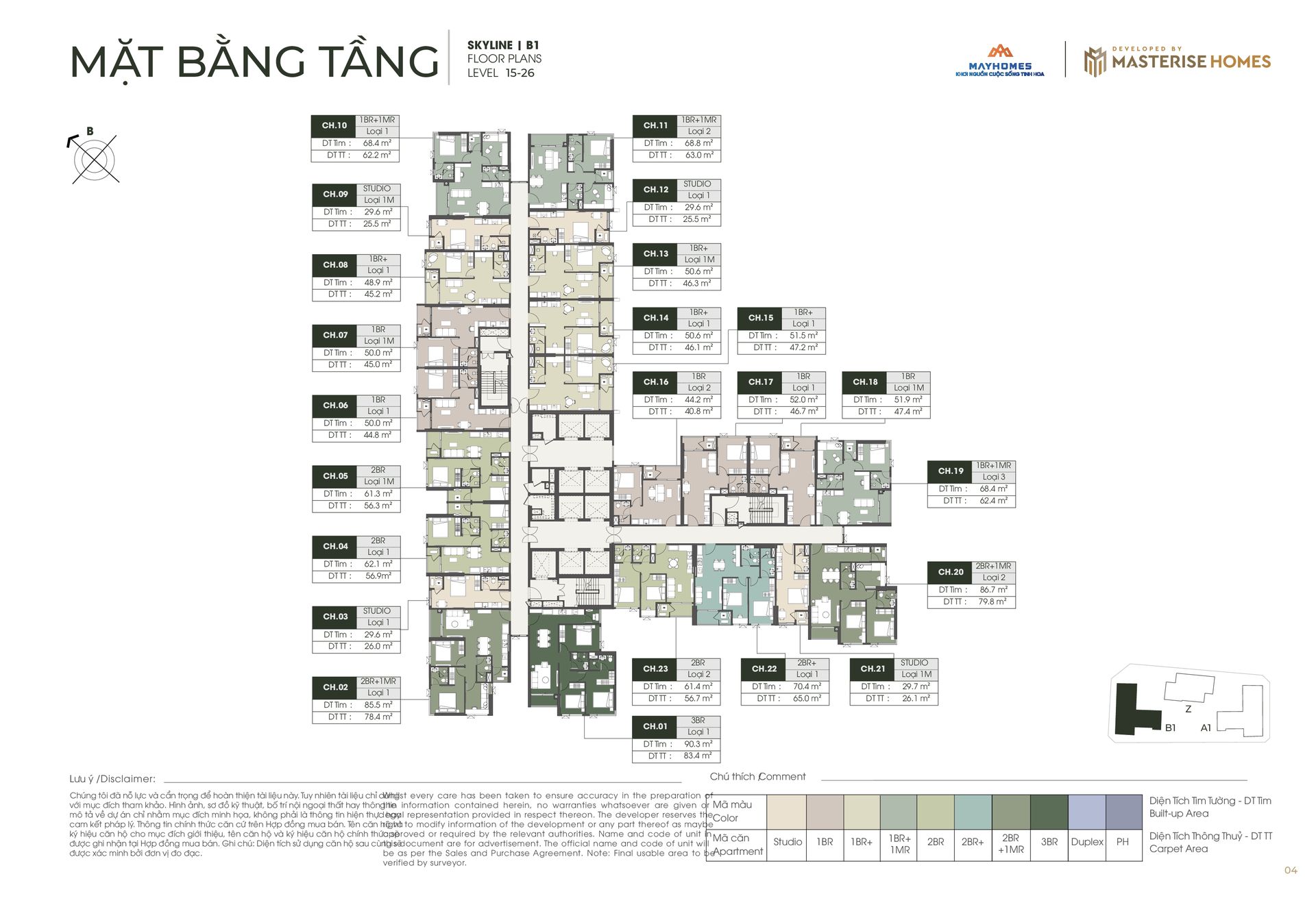 Mặt bằng Tòa Skyline B1