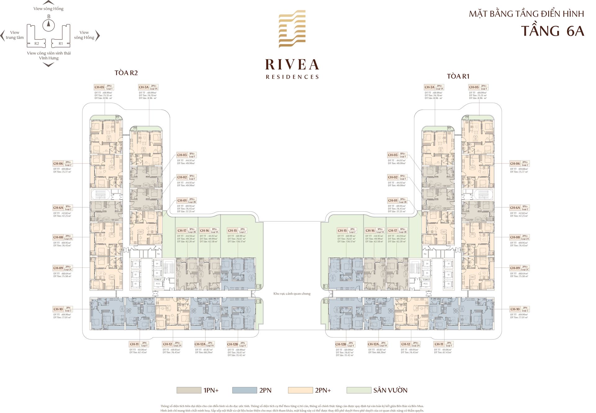 Mặt bằng tầng 6A Rivea Hanoi
