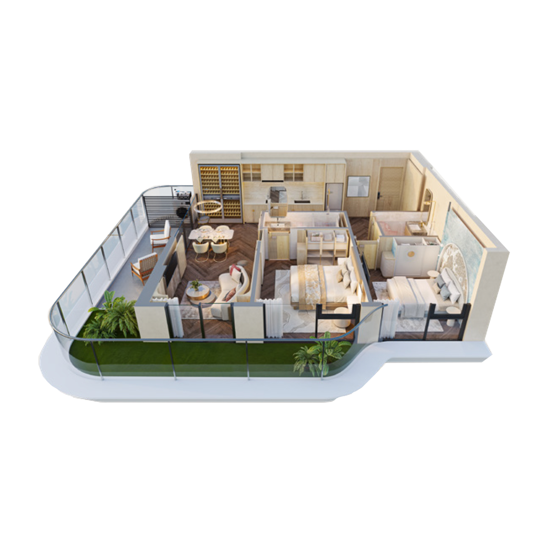 Mặt bằng căn 2PN Loại 2A