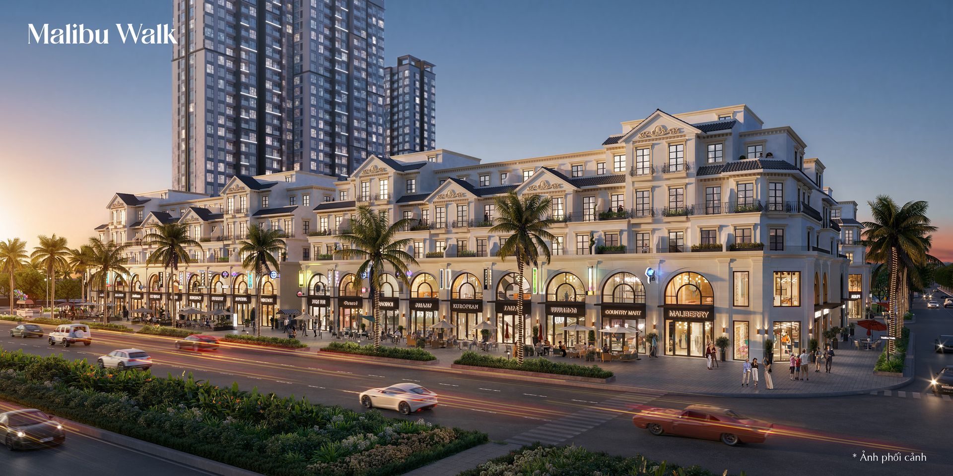 Mặt bằng căn thương mại loại 3 Malibu Walk