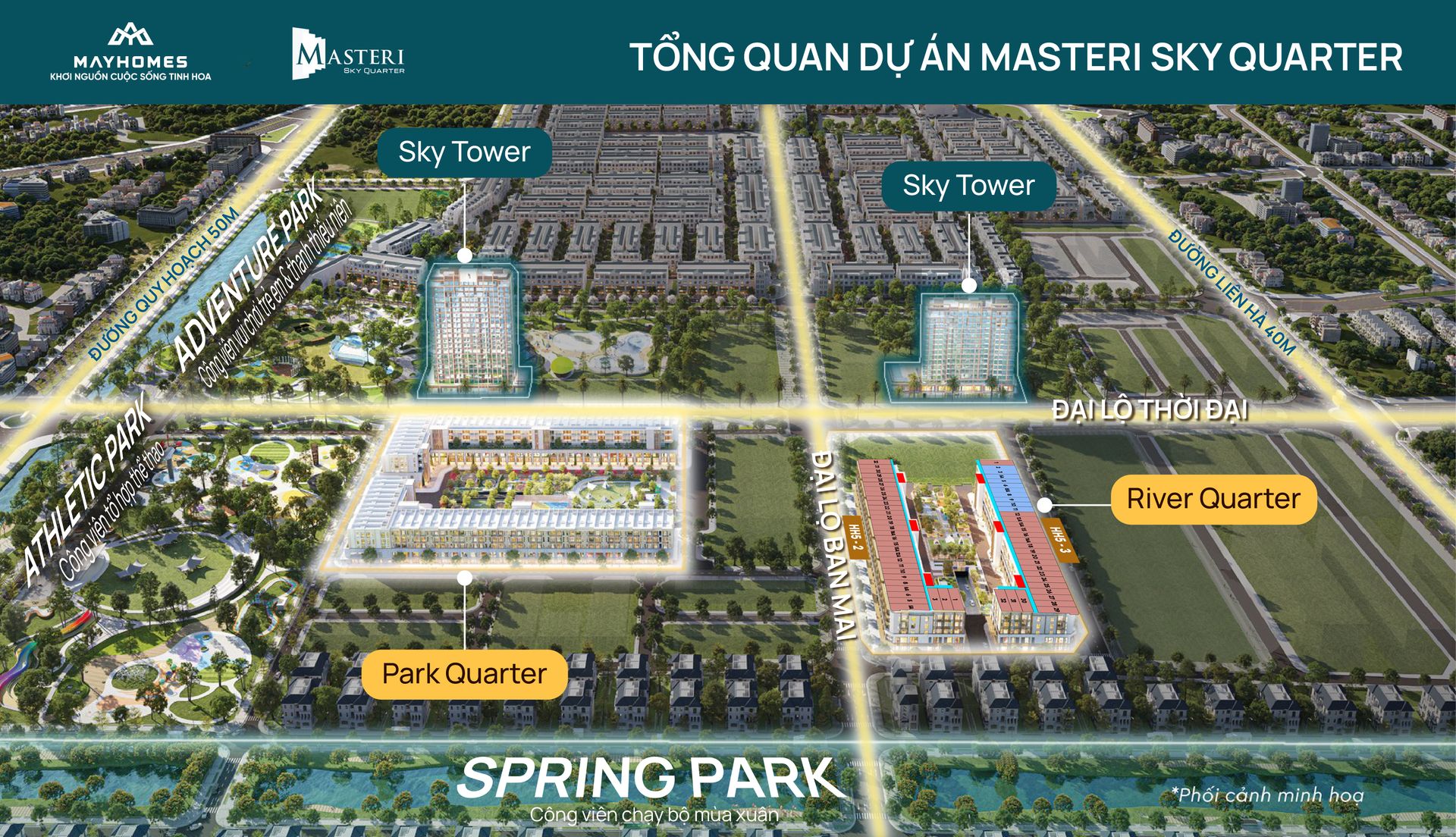 Tổng mặt bằng phân khu Sky Quarter