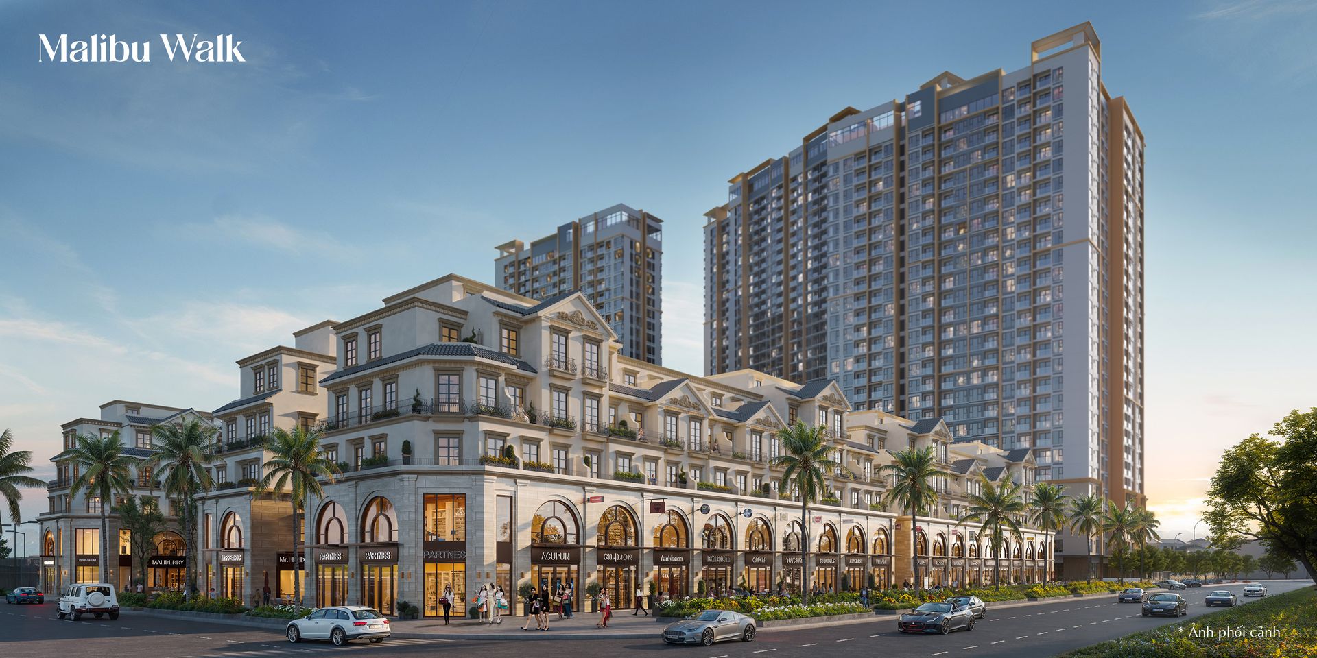 Mặt bằng căn thương mại loại 1 Malibu Walk