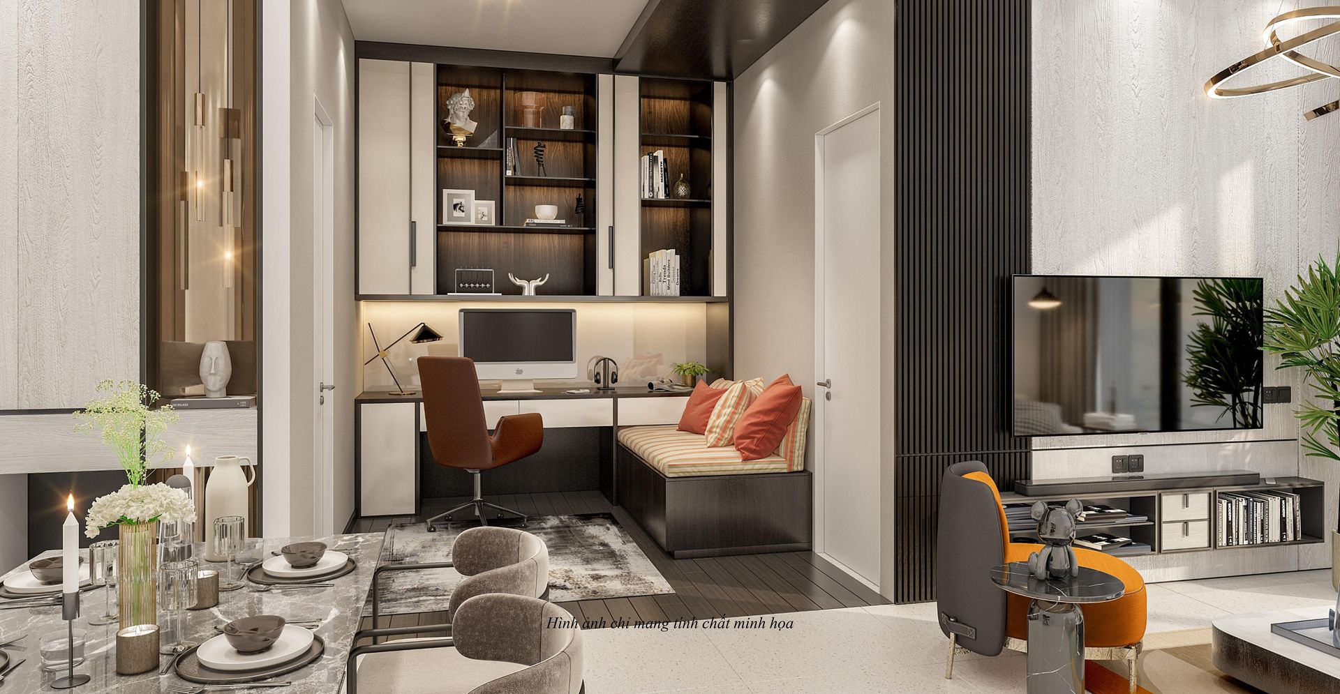 Mặt bằng căn 2PN Sun Spana Tower