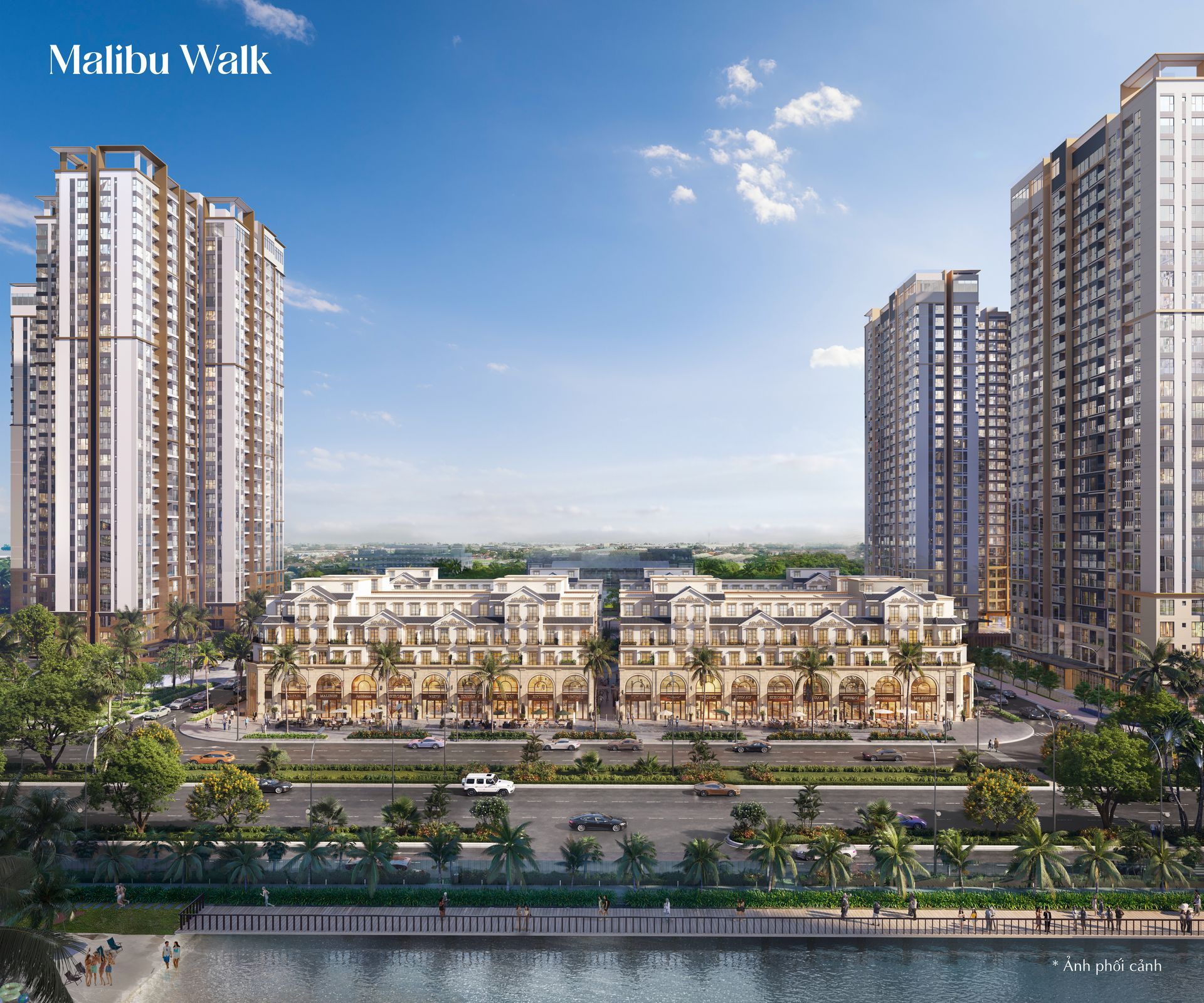 Phối cảnh Malibu Walk nhìn từ trên cao