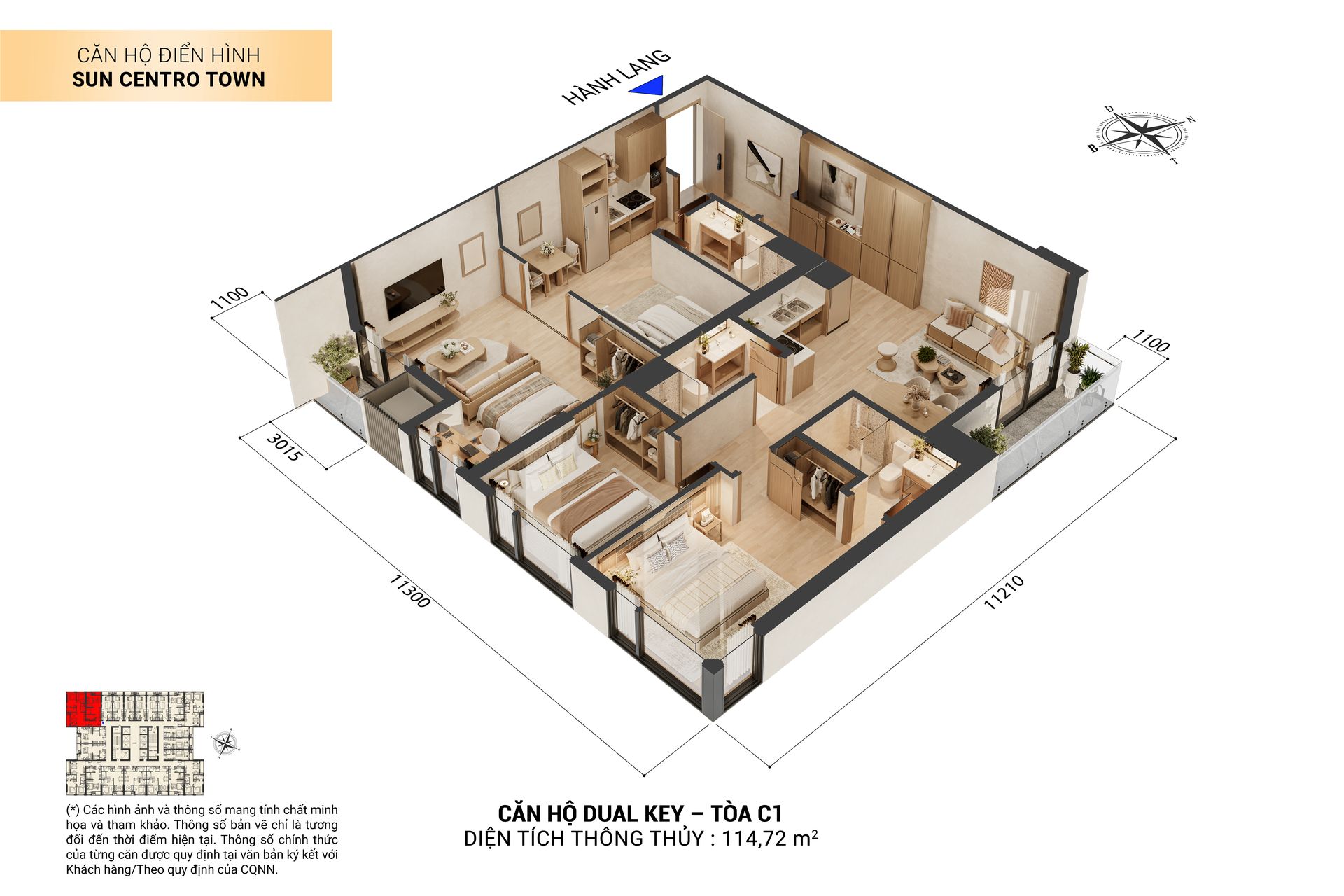 Mặt bằng căn Dual Key