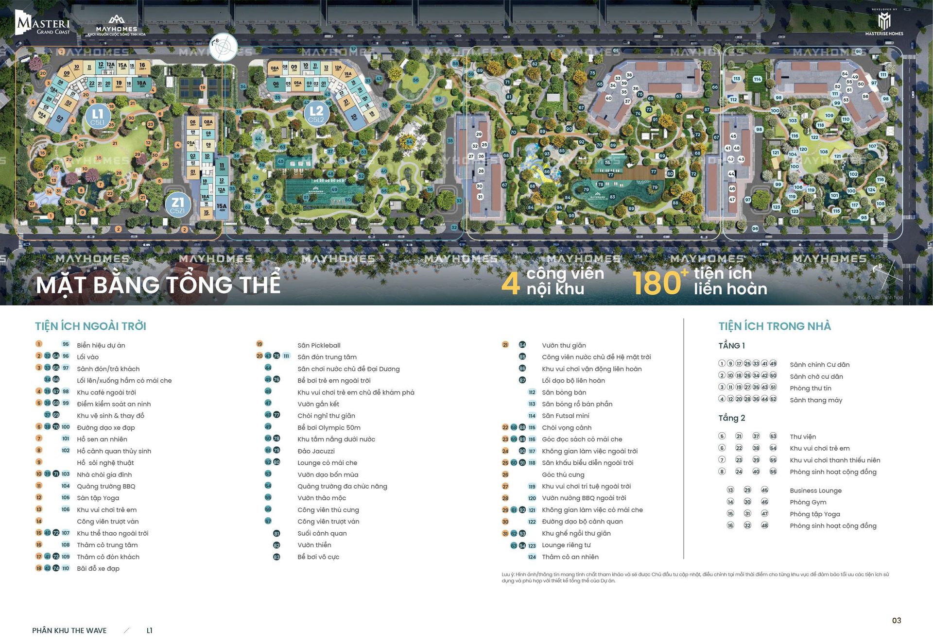 Mặt bằng tiện ích Masteri Grand Coast