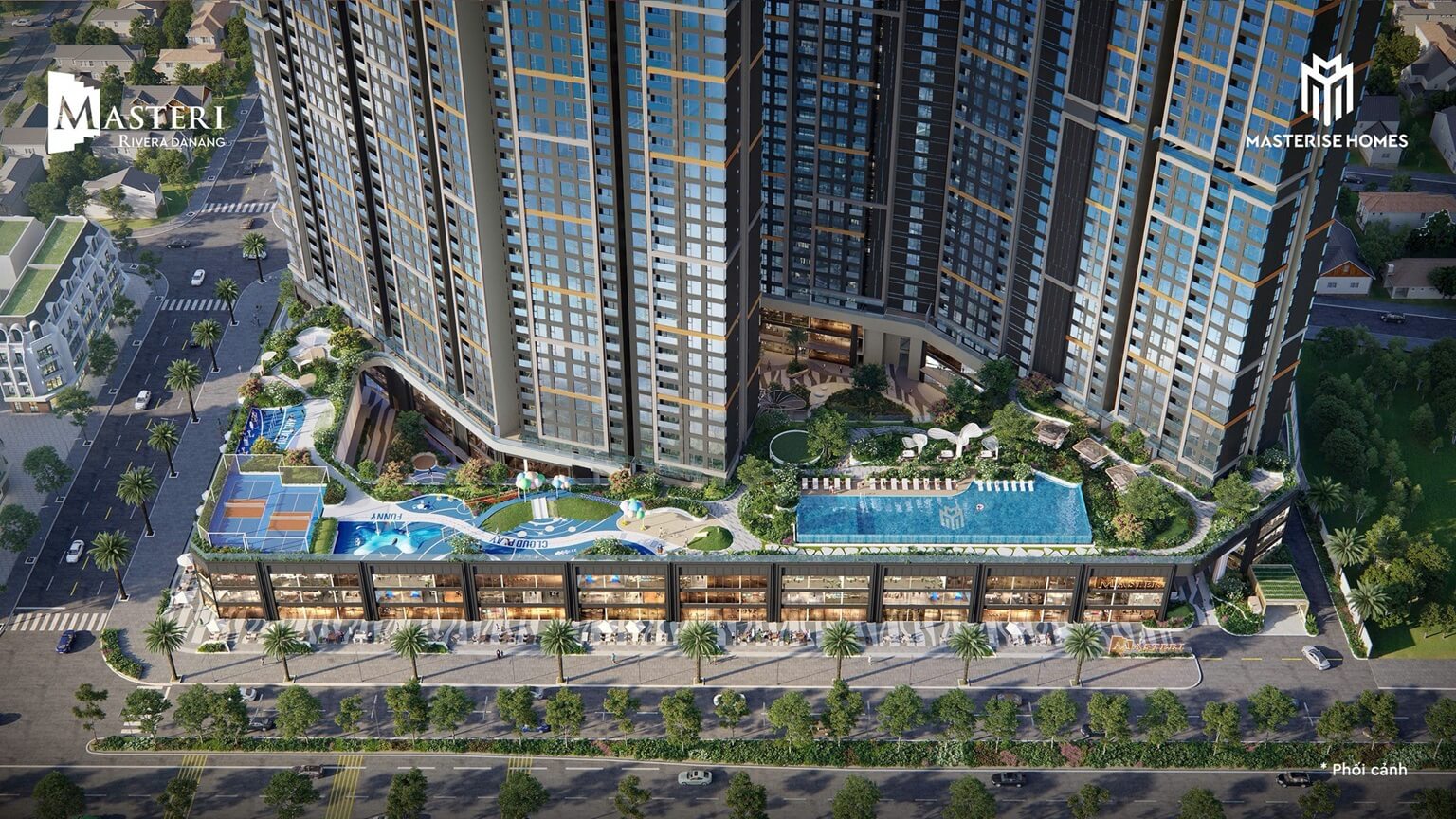 Không gian ngoại khu Masteri Rivera Danang
