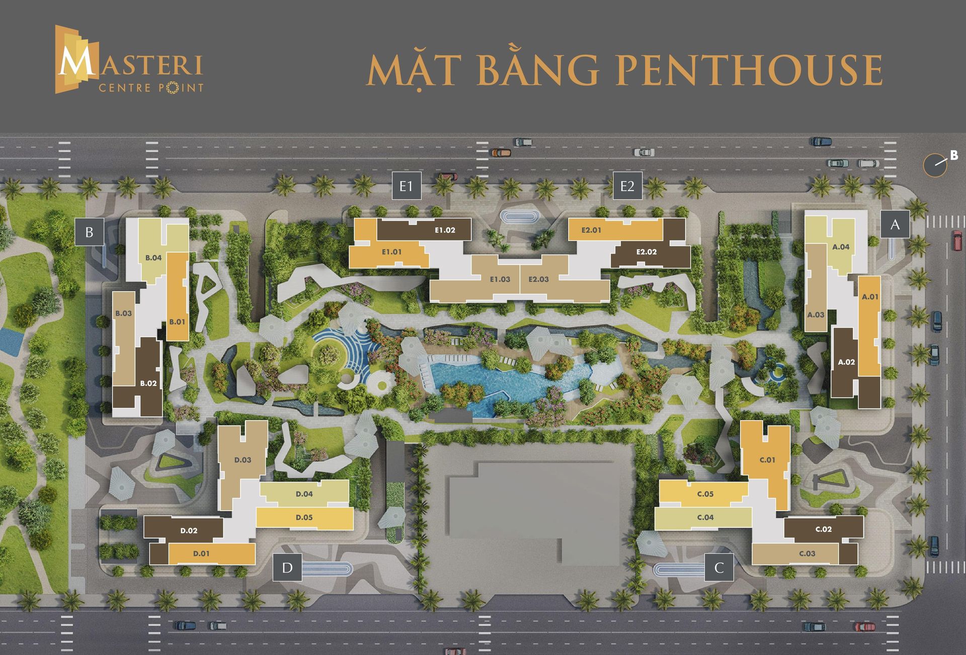 Mặt bằng Penthouse Masteri Centre Point