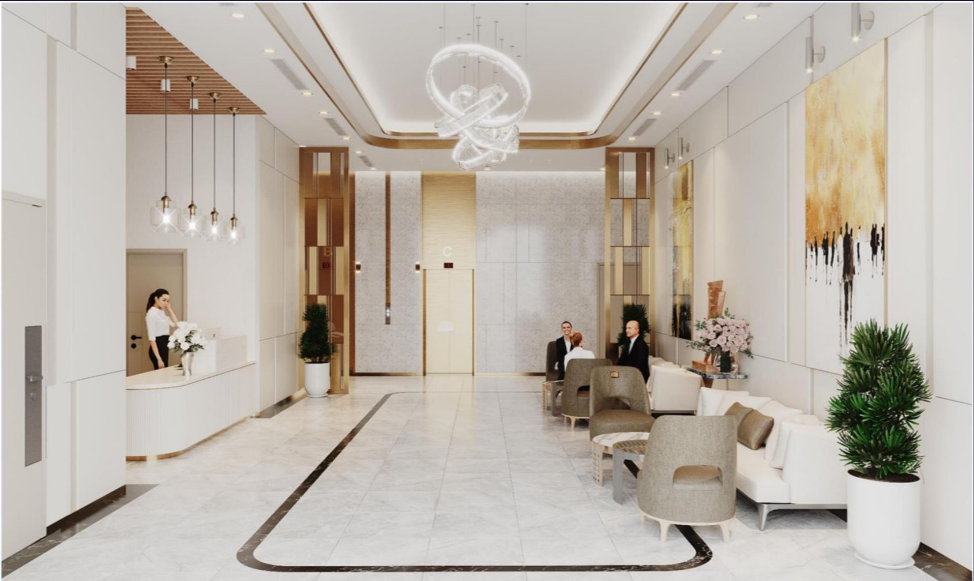Sảnh lễ tân Sun Spana Tower