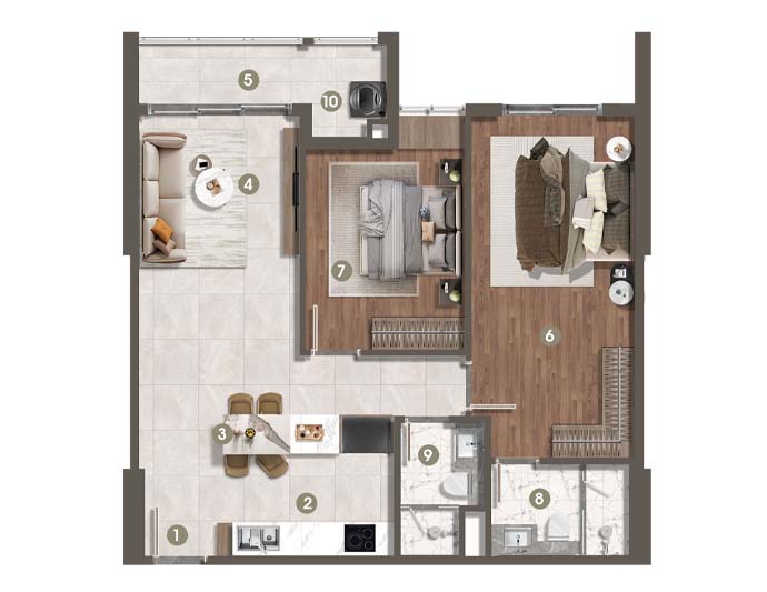 Căn hộ 2PN The Privé