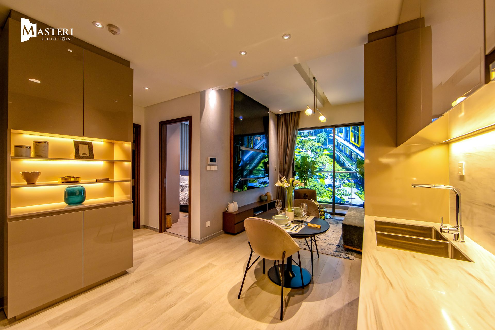 Mặt bằng căn 1PN Masteri Centre Point