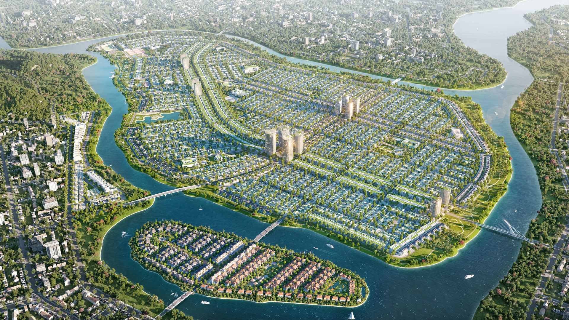 Phối cảnh Sun Riverpolis — khu đô thị ven sông 482,8 ha Đà Nẵng