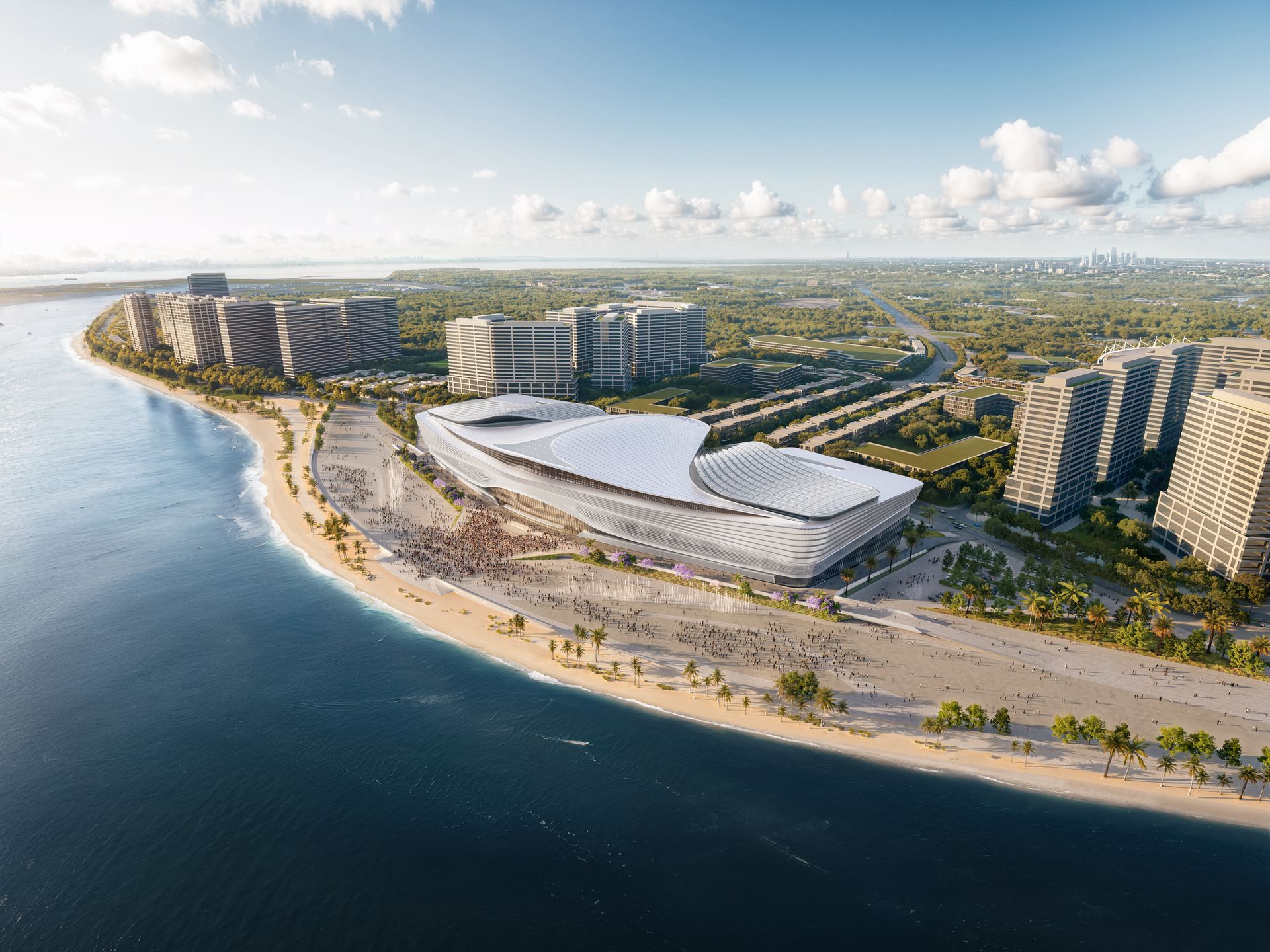 Các siêu đô thị với hạ tầng tiện ích đáp ứng mọi nhu cầu từ sống, làm việc, nghỉ dưỡng, vui chơi giải trí, tiêu biểu như Vinhomes Green Paradise còn có nhà hát Blue Waves Theatre ngay nội khu. Ảnh: Vinhomes