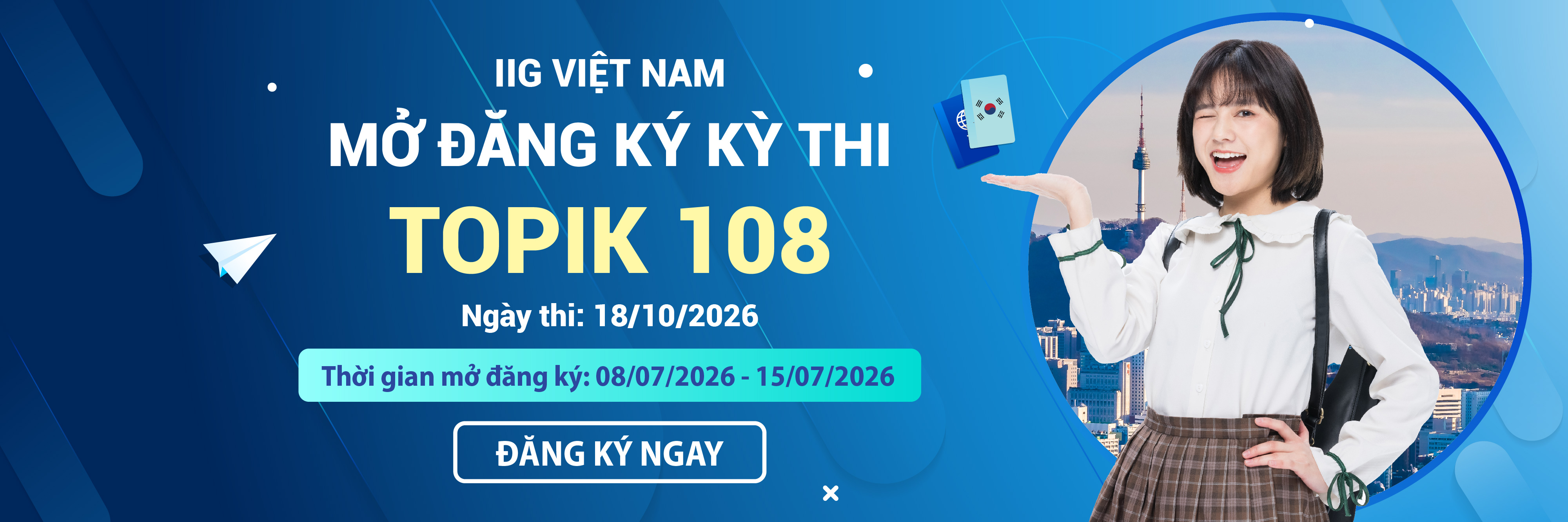 Banner kì thi TOPIK 108 